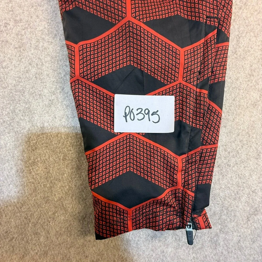 Nike Shield Mens Small Geometric 3D Cube Print Running Pants Red Black‎ Joggers
